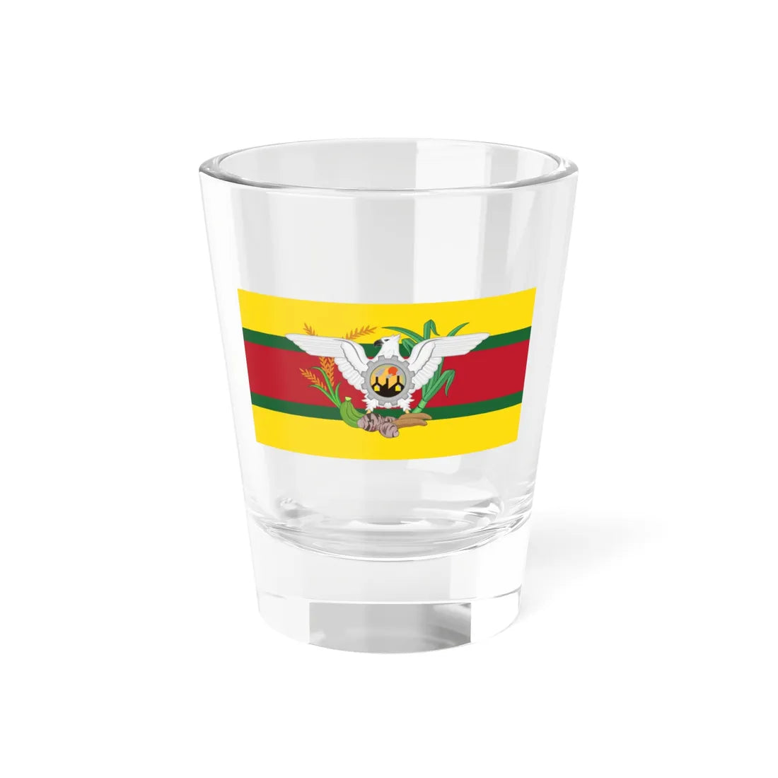 Presidential Standard of Guyana 1992-1997 under President Cheddi B. Jagan (Guyana) Shot Glass 1.5oz 1.5oz - Go Mug Yourself