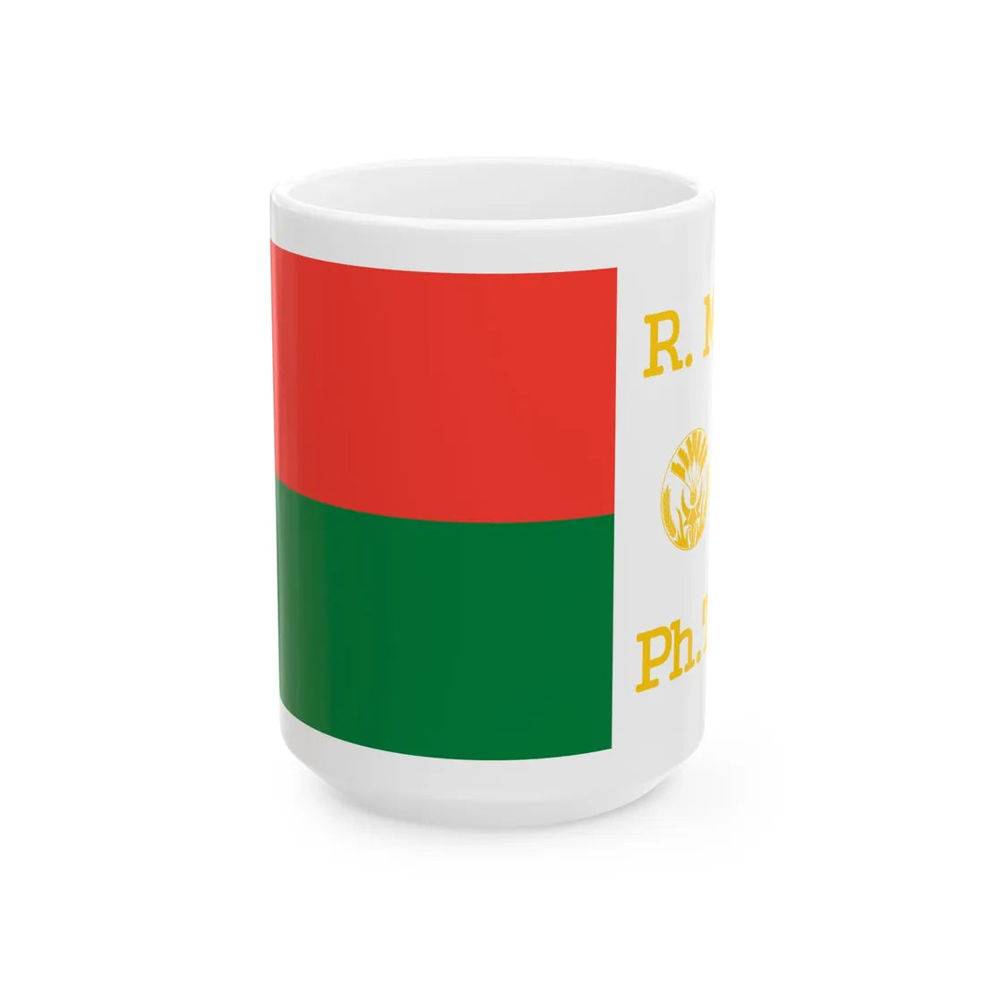 Presidential Standard of Madagascar 1959-1972 reverse (Madagascar) White Coffee Mug 15oz - Go Mug Yourself