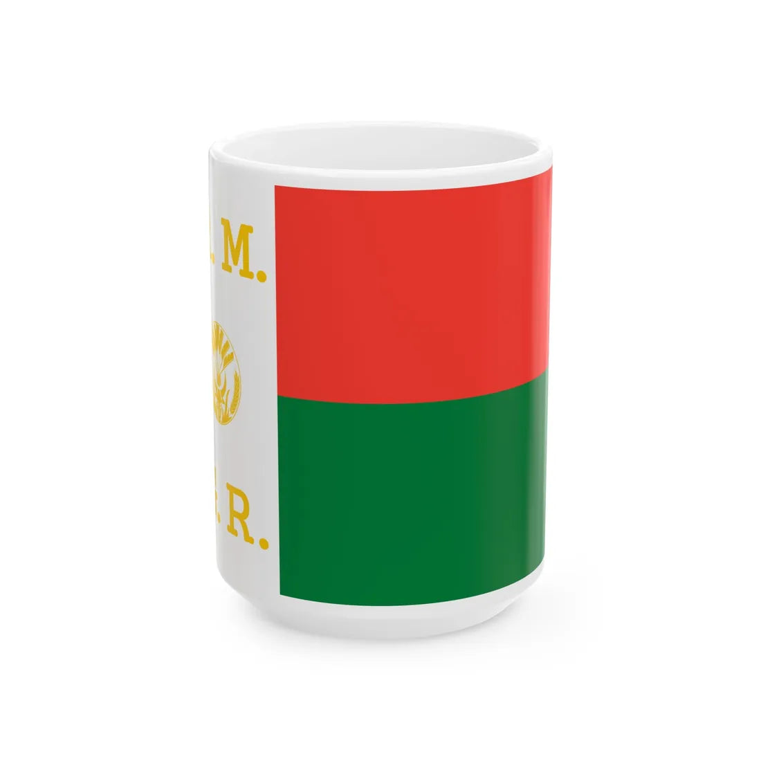 Presidential Standard of Madagascar 1972-1975 (Madagascar) White Coffee Mug 15oz - Go Mug Yourself