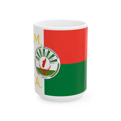 Presidential Standard of Madagascar 1993-1996 (Madagascar) White Coffee Mug 15oz - Go Mug Yourself