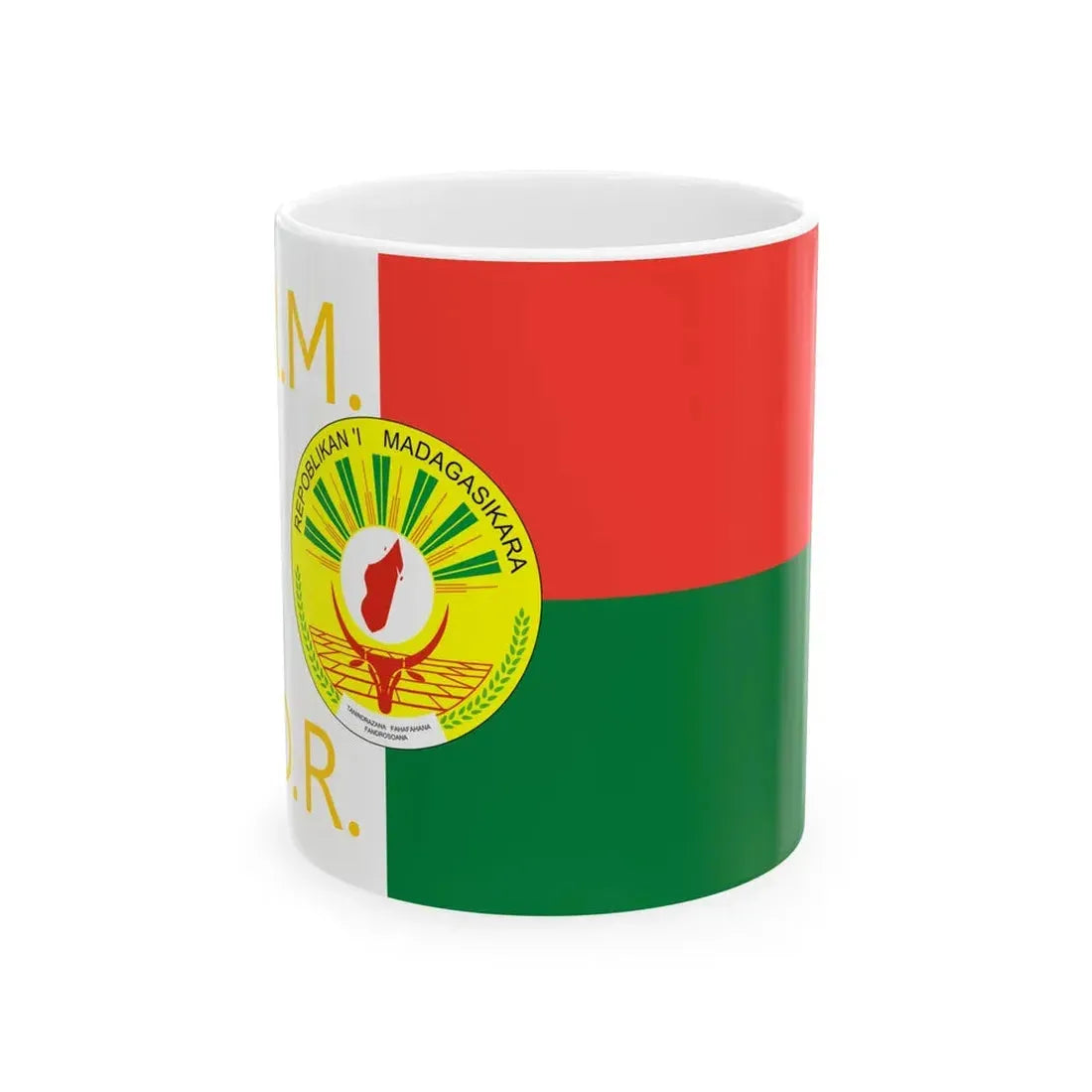 Presidential Standard of Madagascar 1998-2002 (Madagascar) White Coffee Mug 11oz - Go Mug Yourself
