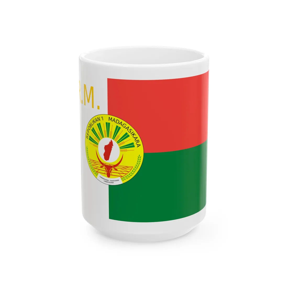 Presidential Standard of Madagascar (Madagascar) White Coffee Mug 15oz - Go Mug Yourself