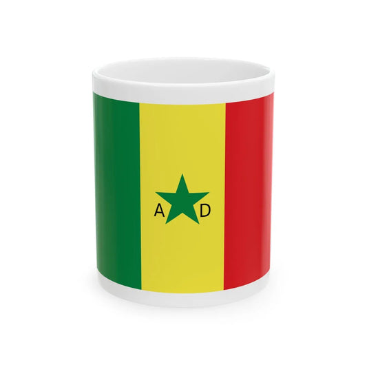 Presidential Standard of Senegal under Abdou Diouf (Senegal) White Coffee Mug 11oz - Go Mug Yourself