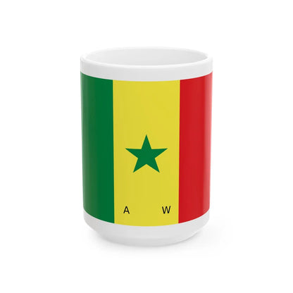Presidential Standard of Senegal under Abdoulaye Wade (Senegal) White Coffee Mug 15oz - Go Mug Yourself