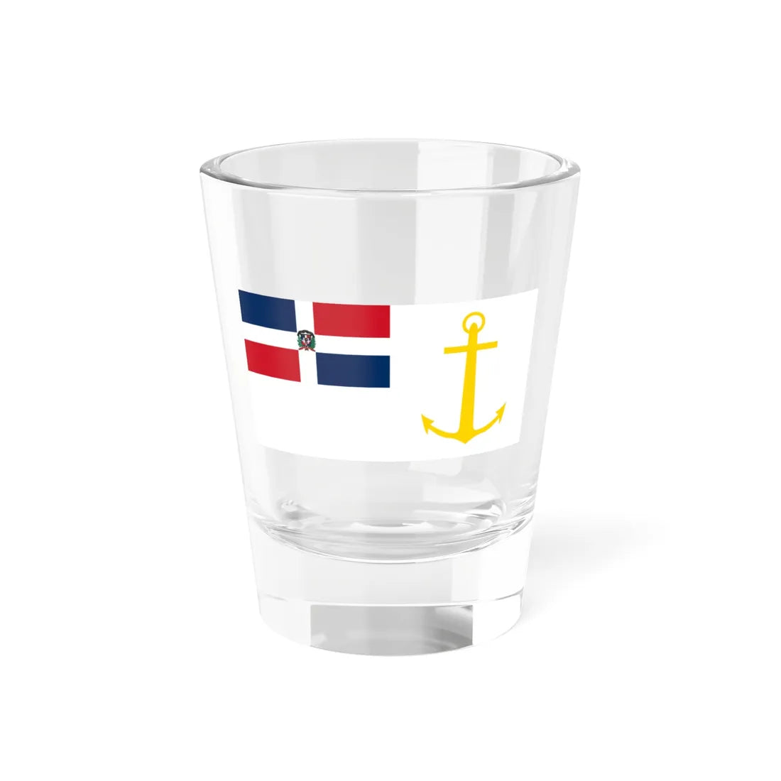 Presidential Standard of the Dominican Republic At Sea (Dominica) Shot Glass 1.5oz 1.5oz - Go Mug Yourself
