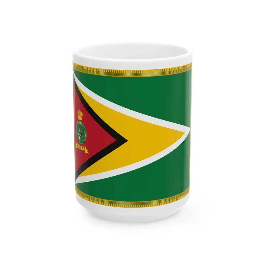 Presidential State Colour of the Guyana Defence Force (Guyana) White Coffee Mug 15oz - Go Mug Yourself