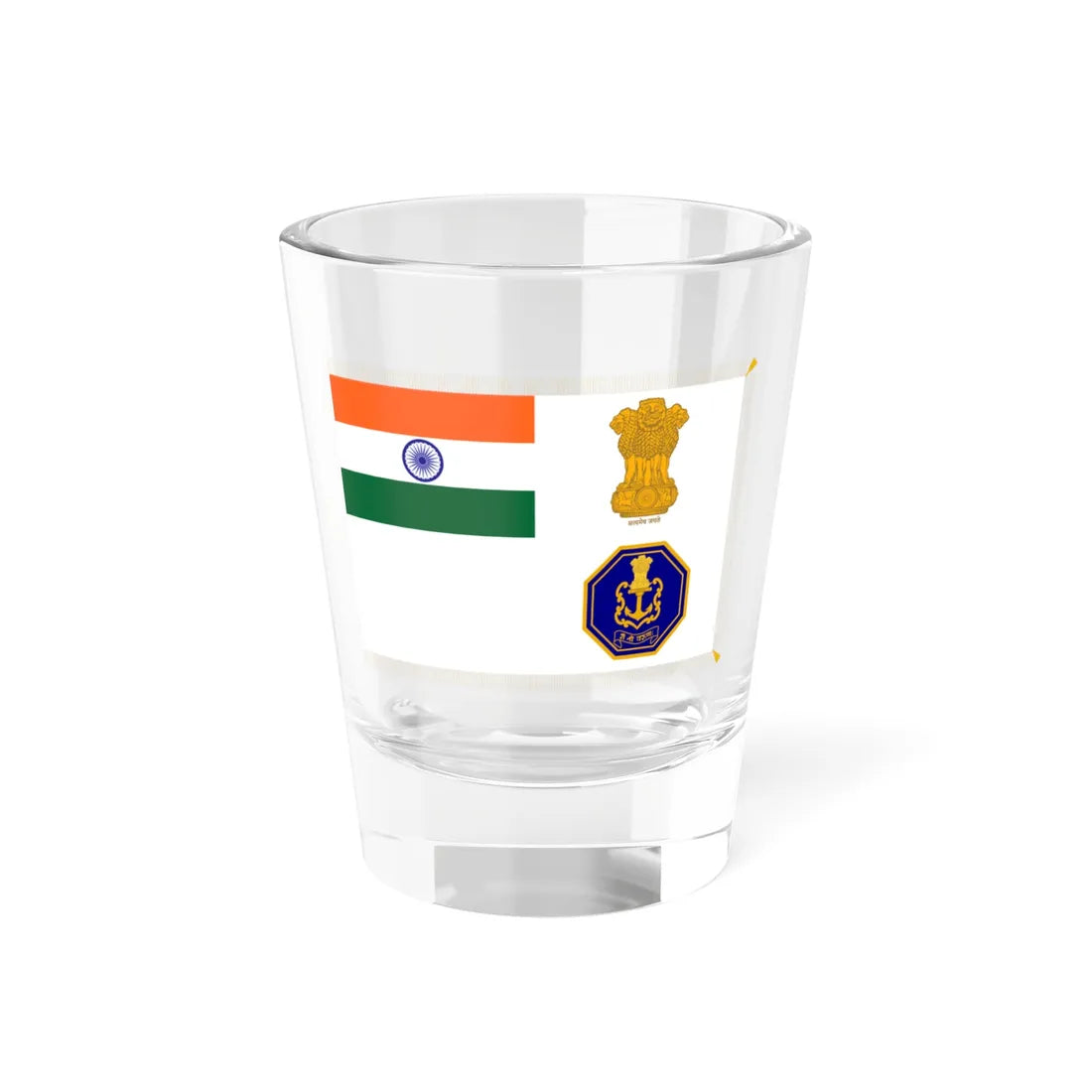 Presidents Colour of Indian Navy (India) Shot Glass 1.5oz 1.5oz - Go Mug Yourself