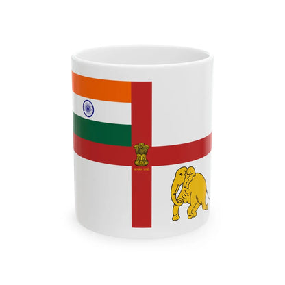 Presidents Colour of Indian Navy until 2022 (India) White Coffee Mug 11oz - Go Mug Yourself