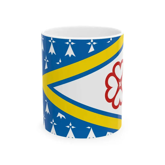 Presquile de Rhuys traditional district flag (France) White Coffee Mug 11oz - Go Mug Yourself