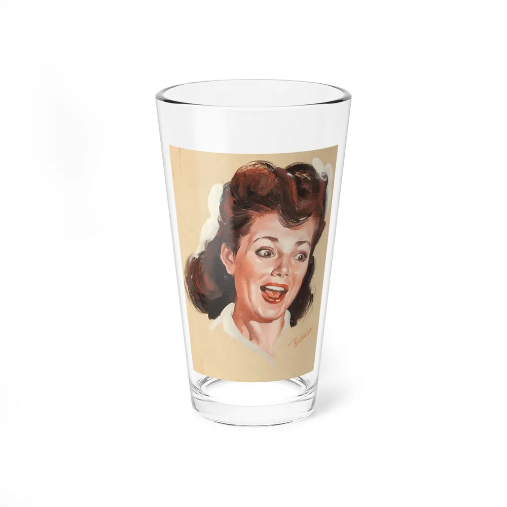 Pretty Girl, circa 1946 (Magazine Illustration) Pint Glass 16oz-16oz-Go Mug Yourself