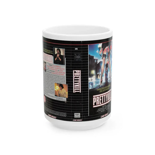 PRETTYKILL (VHS COVER) - White Coffee Mug 15oz - Go Mug Yourself