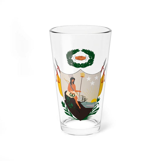 Primer escudo de armas de la República de Colombia Gran Colombia (Colombia) (Coat of Arms) Pint Glass 16oz 16oz - Go Mug Yourself