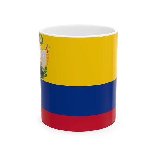 Primera bandera de la Gran Colombia con proporciones historiograficas venezolanas (Colombia) White Coffee Mug 11oz - Go Mug Yourself