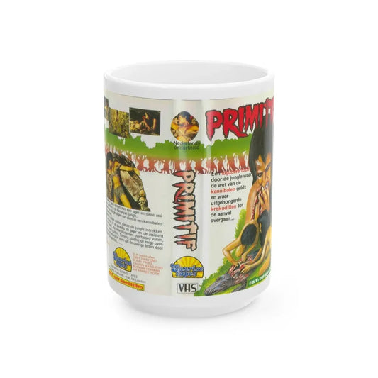 PRIMITIF (VHS COVER) - White Coffee Mug 15oz - Go Mug Yourself