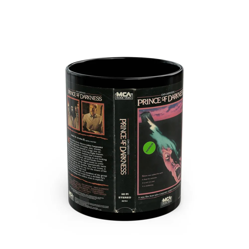 PRINCE OF DARKNESS JOHN CARPENTER (VHS COVER) - Black Coffee Mug-11oz-Go Mug Yourself