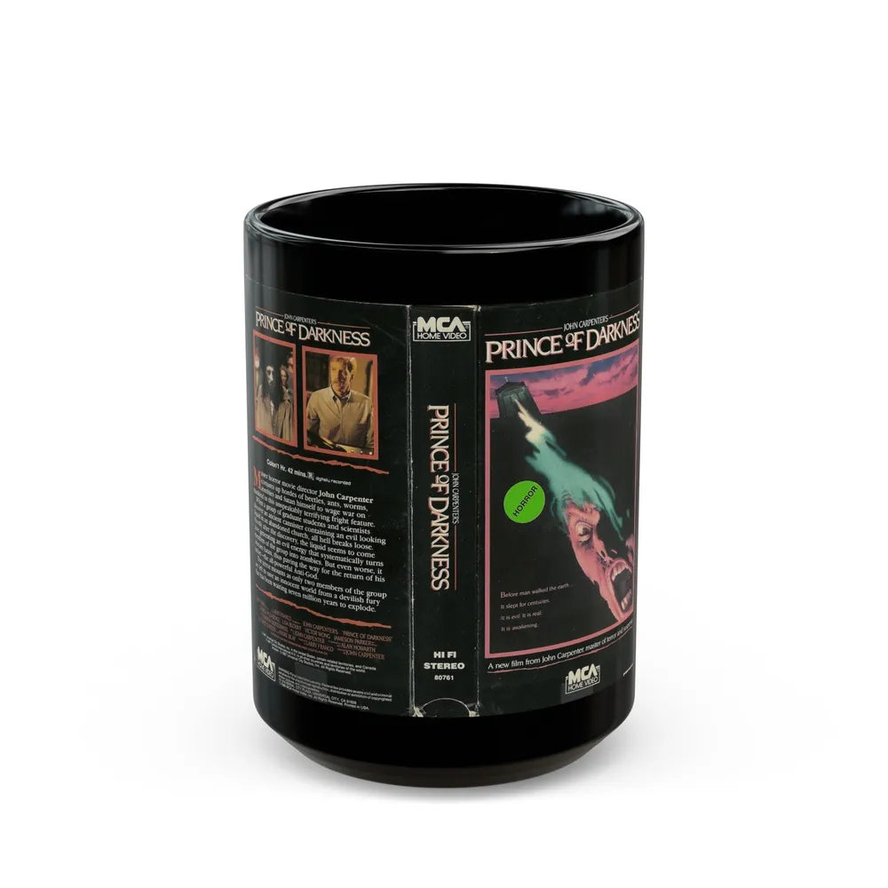 PRINCE OF DARKNESS JOHN CARPENTER (VHS COVER) - Black Coffee Mug-15oz-Go Mug Yourself