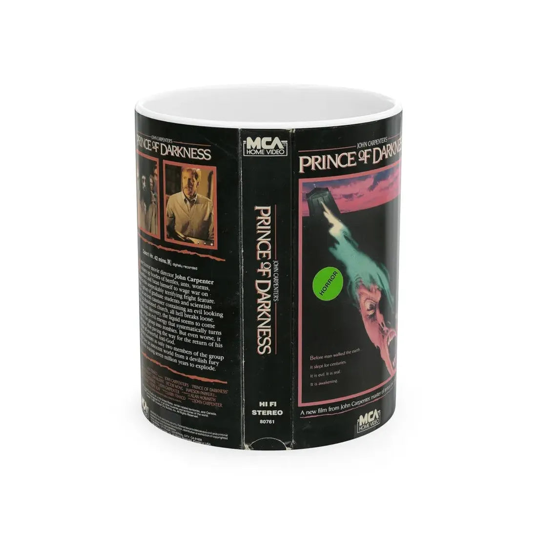 PRINCE OF DARKNESS JOHN CARPENTER (VHS COVER) - White Coffee Mug 11oz - Go Mug Yourself