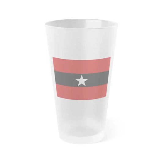 Principality of Albania Civil ensign 1914 to 1925 - Frosted Pint Glass 16oz 16oz Frosted - Go Mug Yourself