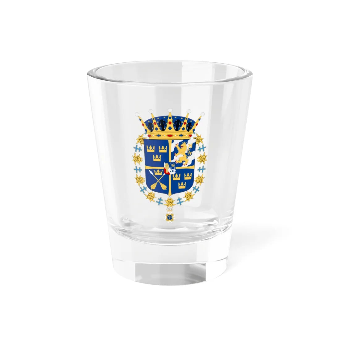 Prins Gabriel vapen med Serafimerorden (Sweden) (Coat of Arms) Shot Glass 1.5oz 1.5oz - Go Mug Yourself