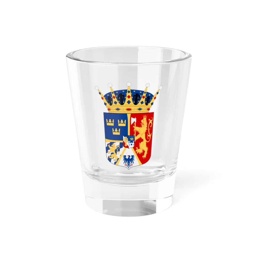 Prins Gustaf V vapen (Sweden) (Coat of Arms) Shot Glass 1.5oz 1.5oz - Go Mug Yourself