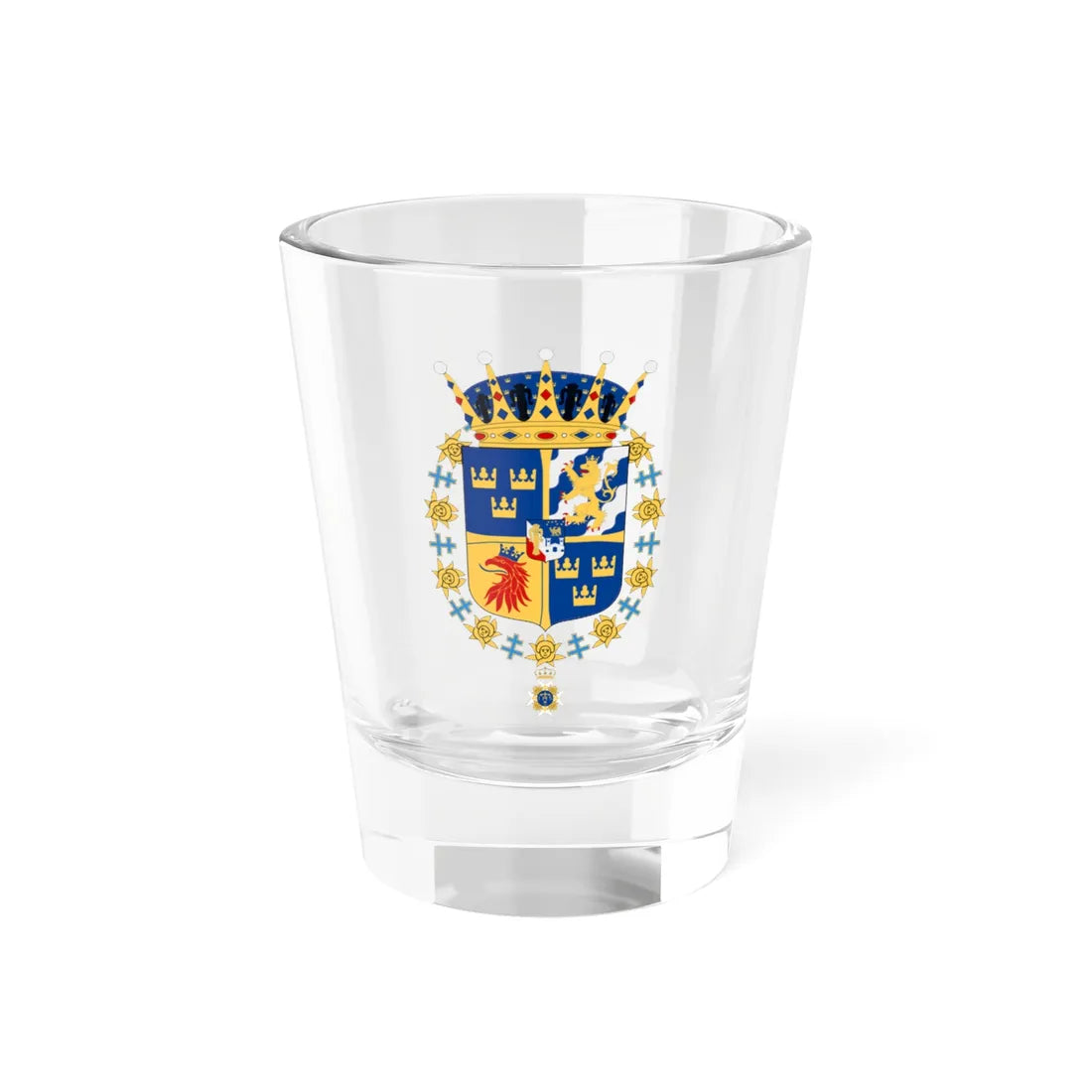 Prins Oscar vapen med Serafimerorden (Sweden) (Coat of Arms) Shot Glass 1.5oz 1.5oz - Go Mug Yourself