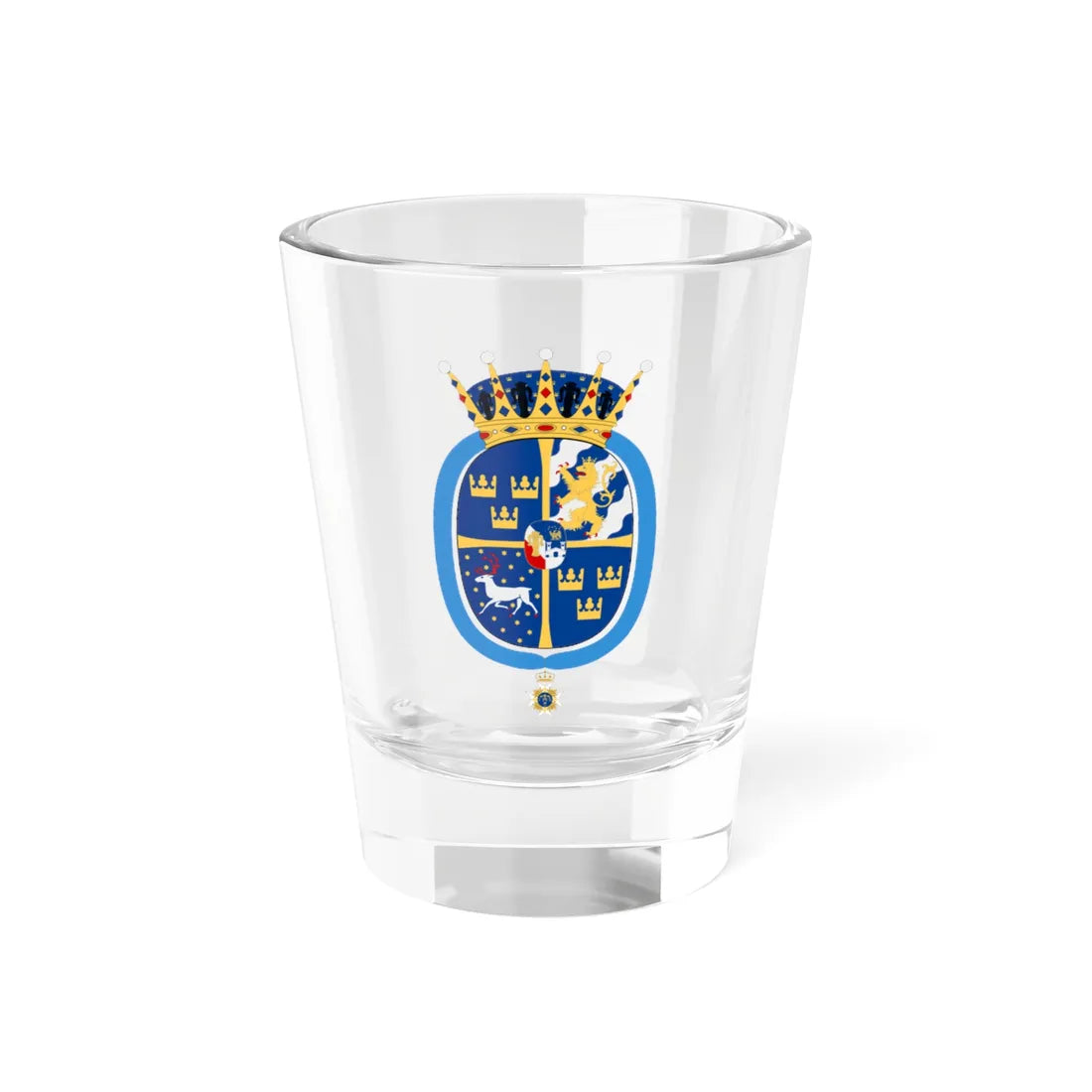 Prinsessan Ines vapen med Serafimerkors (Sweden) (Coat of Arms) Shot Glass 1.5oz 1.5oz - Go Mug Yourself