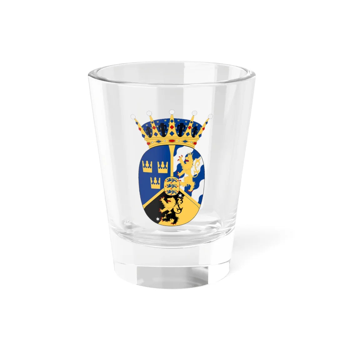 Prinsessan Ingeborg vapen (Sweden) (Coat of Arms) Shot Glass 1.5oz 1.5oz - Go Mug Yourself