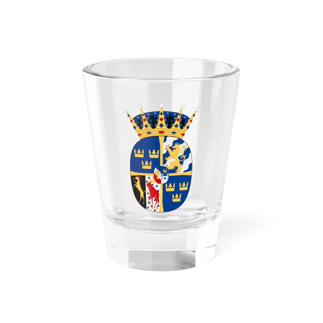 Prinsessan Madeleine vapen (Sweden) (Coat of Arms) Shot Glass 1.5oz 1.5oz - Go Mug Yourself