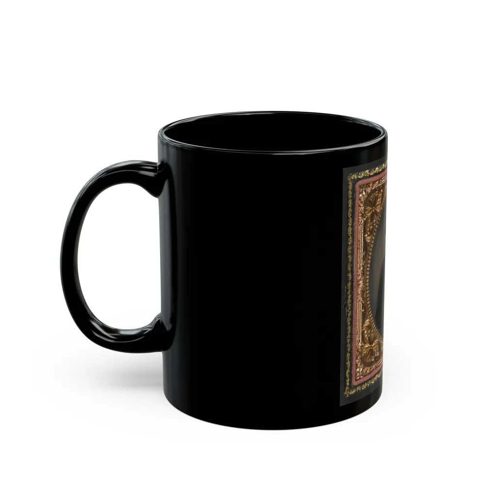 Private Abram M. Carhart Of Company C, 177th New York Infantry Regiment With Kepi (U.S. Civil War) Black Coffee Mug-Go Mug Yourself