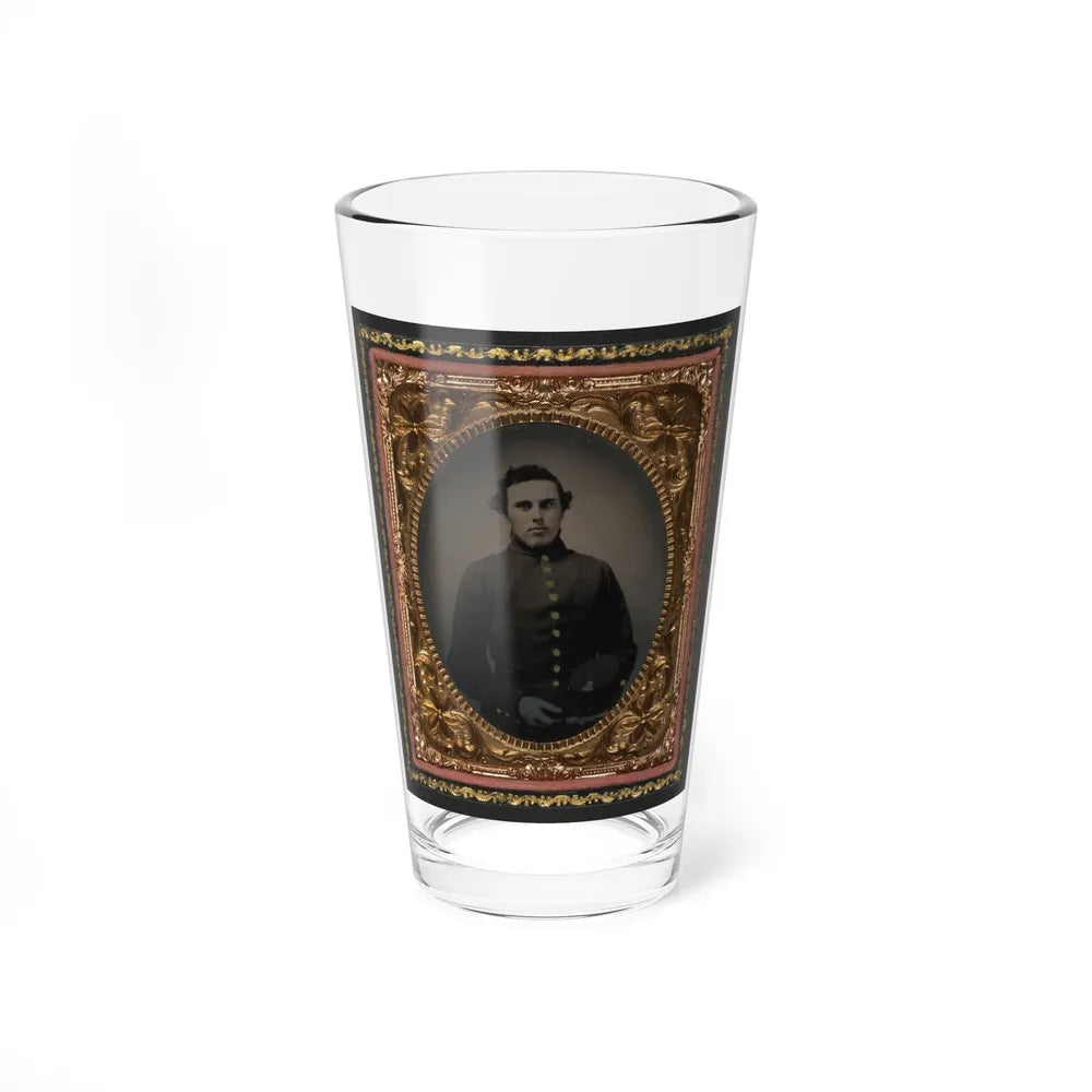 Private Abram M. Carhart Of Company C, 177th New York Infantry Regiment With Kepi (U.S. Civil War) Pint Glass 16oz-16oz-Go Mug Yourself