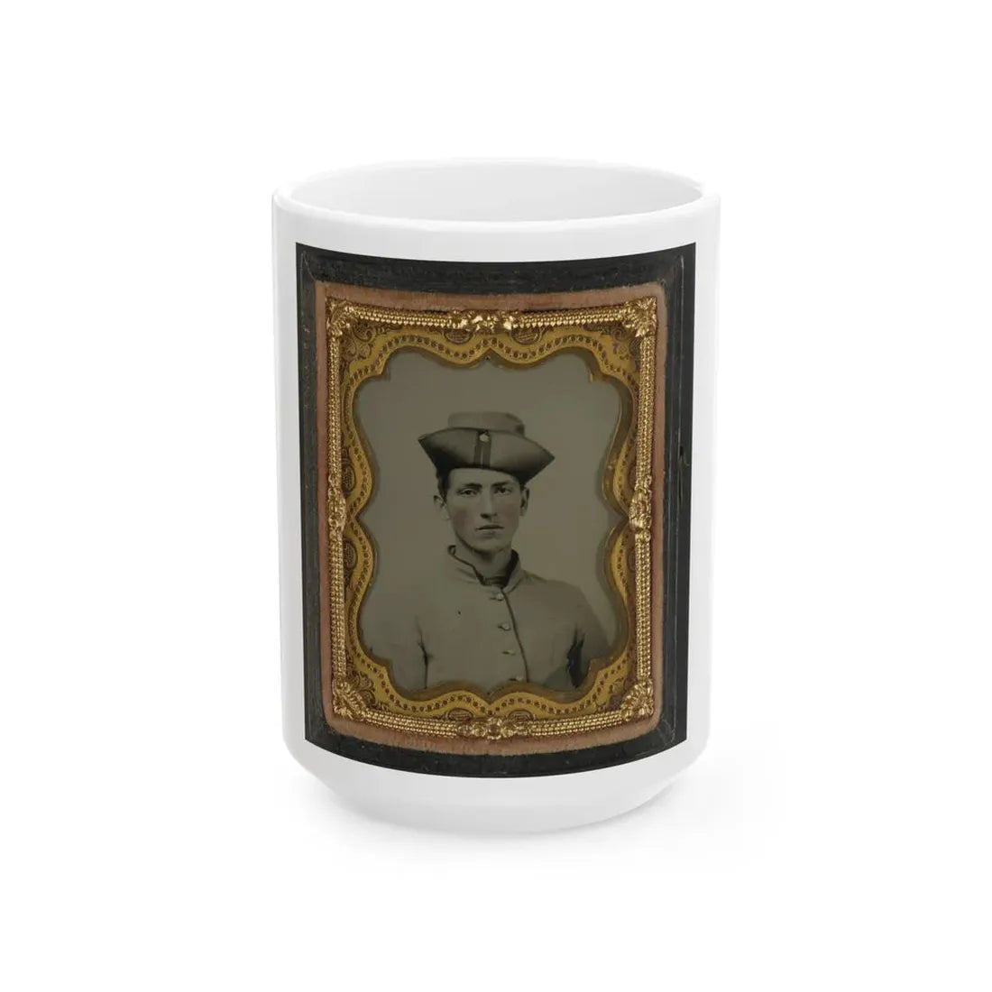 Private Albert B. Martin Of Co. 3, Washington Louisiana Light Artillery Battery (U.S. Civil War) White Coffee Mug 15oz - Go Mug Yourself