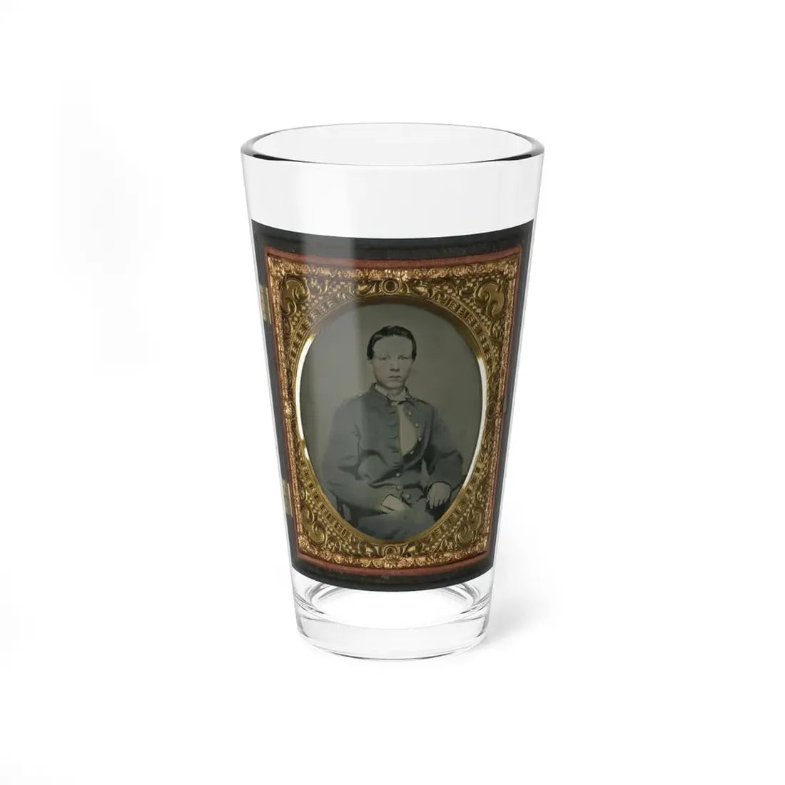 Private Alexander T. Harris Of Richmond  Parker  Virginia Light Artillery Battery In Richmond Depot Jacket (U.S. Civil War) Pint Glass 16oz 16oz - Go Mug Yourself