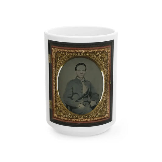 Private Alexander T. Harris Of Richmond  Parker  Virginia Light Artillery Battery In Richmond Depot Jacket (U.S. Civil War) White Coffee Mug 11oz - Go Mug Yourself