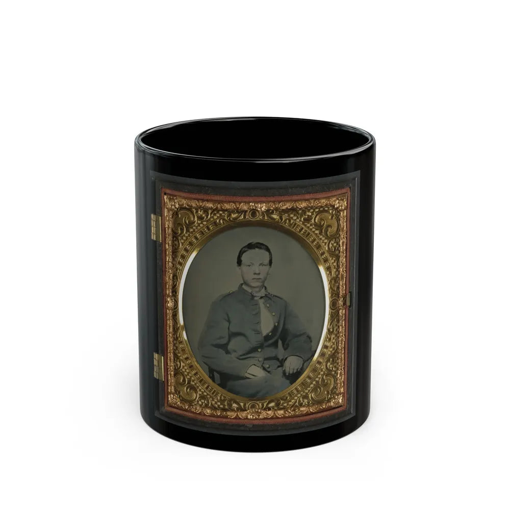 Private Alexander T. Harris Of Richmond Parker Virginia Light Artillery Battery In Richmond Depot Jacket (U.S. Civil War) Black Coffee Mug-11oz-Go Mug Yourself