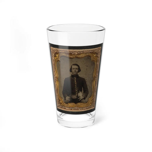 Private Amos Guise Of Co. H, 3rd South Carolina Infantry Regiment, In Uniform With Canteen (U.S. Civil War) Pint Glass 16oz-16oz-Go Mug Yourself