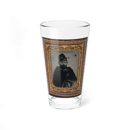 Private Archibald D. Council Of Co. K, 18th North Carolina Infantry Regiment, In Uniform And Wrapped With Hospital Blanket (U.S. Civil War) Pint Glass 16oz-16oz-Go Mug Yourself