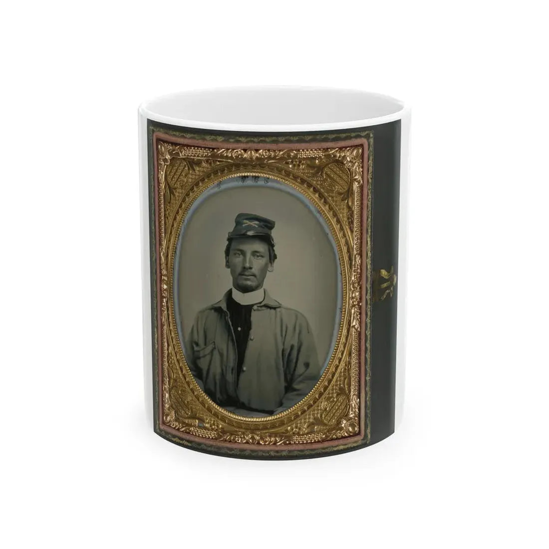 Private Archibald Magill Smith Of Co. F, 1st Virginia Cavalry Regiment, And Co. D, 6th Virginia Cavalry Regiment, In Uniform (U.S. Civil War) White Coffee Mug 11oz - Go Mug Yourself
