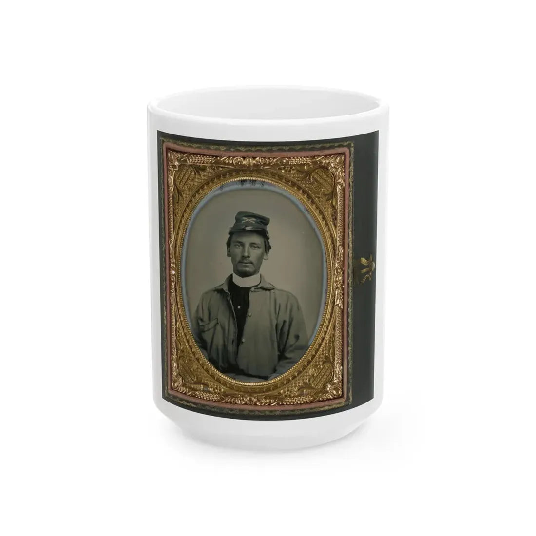 Private Archibald Magill Smith Of Co. F, 1st Virginia Cavalry Regiment, And Co. D, 6th Virginia Cavalry Regiment, In Uniform (U.S. Civil War) White Coffee Mug 15oz - Go Mug Yourself