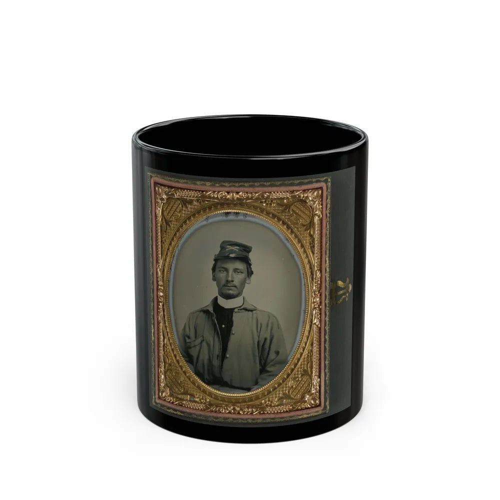 Private Archibald Magill Smith Of Co. F, 1st Virginia Cavalry Regiment, And Co. D, 6th Virginia Cavalry Regiment, In Uniform (U.S. Civil War) Black Coffee Mug-11oz-Go Mug Yourself