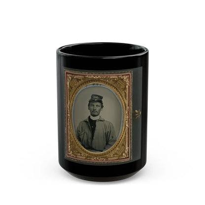 Private Archibald Magill Smith Of Co. F, 1st Virginia Cavalry Regiment, And Co. D, 6th Virginia Cavalry Regiment, In Uniform (U.S. Civil War) Black Coffee Mug-15oz-Go Mug Yourself