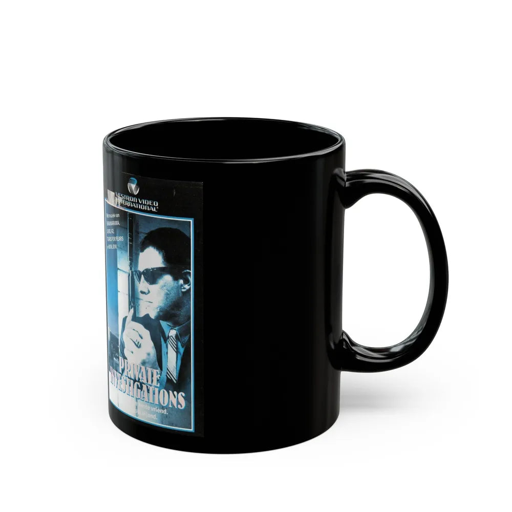 PRIVATE INVESTIGATIONS (VHS COVER) - Black Coffee Mug-Go Mug Yourself