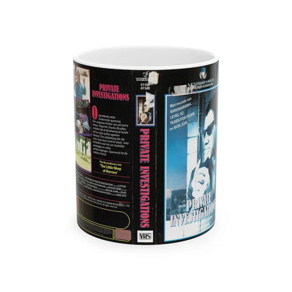 PRIVATE INVESTIGATIONS (VHS COVER) - White Coffee Mug-11oz-Go Mug Yourself