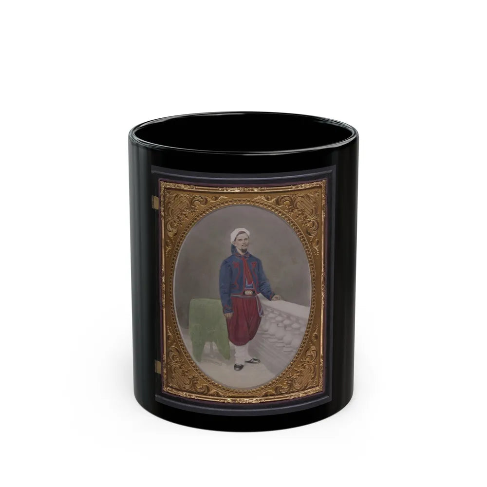 Private Louis A. Matos Of Co. C, 5th New York Infantry Regiment In Union Zouave Uniform (U.S. Civil War) Black Coffee Mug-11oz-Go Mug Yourself