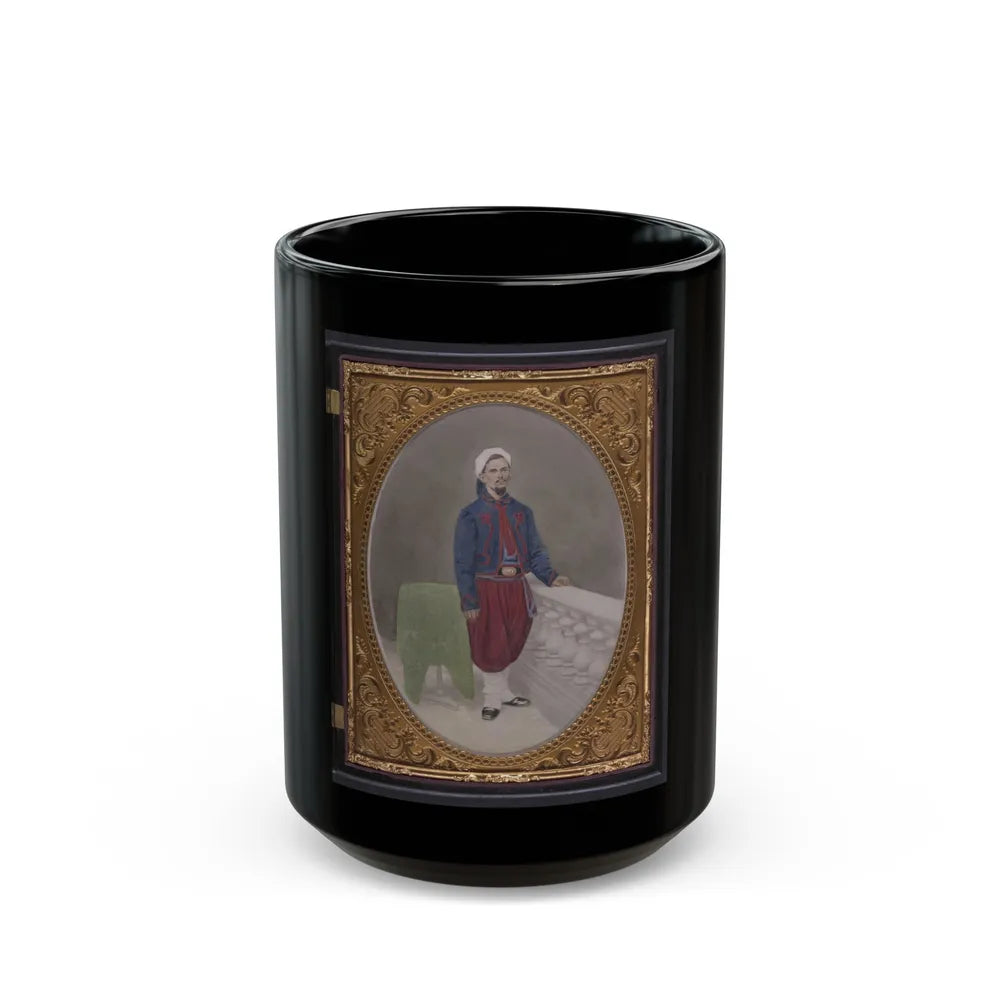 Private Louis A. Matos Of Co. C, 5th New York Infantry Regiment In Union Zouave Uniform (U.S. Civil War) Black Coffee Mug-15oz-Go Mug Yourself