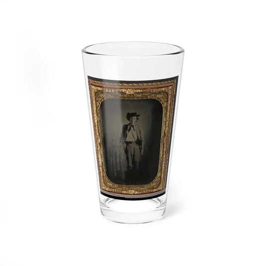 Private Lucien Love Of Co. D, 43rd Virginia Cavalry Battalion, In Uniform With Sword (U.S. Civil War) Pint Glass 16oz 16oz - Go Mug Yourself