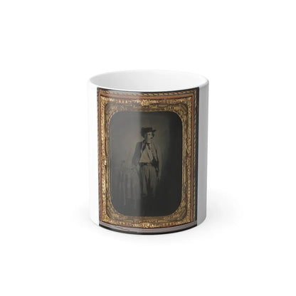 Private Lucien Love of Co. D, 43Rd Virginia Cavalry Battalion, in Uniform With Sword (U.S. Civil War) Color Changing Coffee Mug 11oz-11oz-Go Mug Yourself