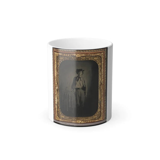 Private Lucien Love of Co. D, 43Rd Virginia Cavalry Battalion, in Uniform With Sword (U.S. Civil War) Color Changing Coffee Mug 11oz-11oz-Go Mug Yourself