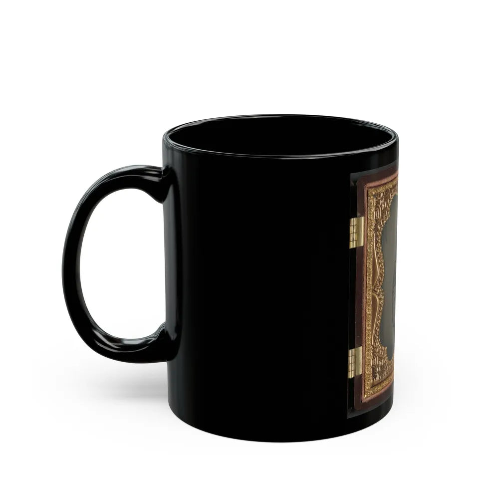 Private Parris P. Casey Of Company I, Cherokee Rangers, 19th Alabama Infantry Regiment, With Bayoneted Musket (U.S. Civil War) Black Coffee Mug-Go Mug Yourself