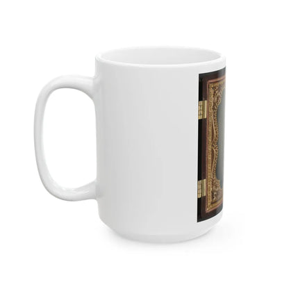 Private Parris P. Casey Of Company I, Cherokee Rangers, 19th Alabama Infantry Regiment, With Bayoneted Musket (U.S. Civil War) White Coffee Mug-Go Mug Yourself