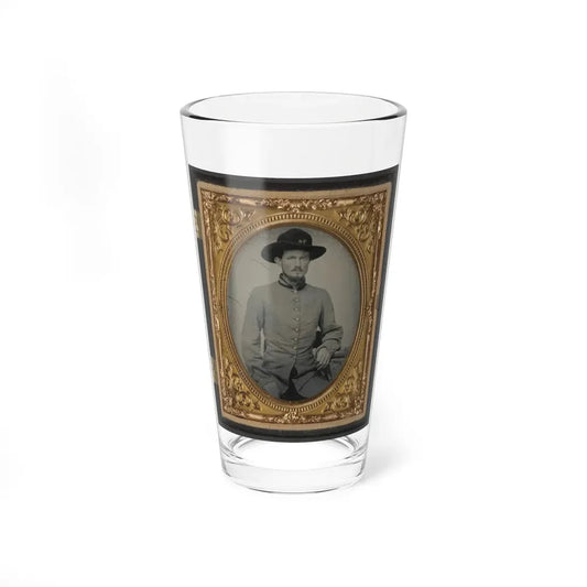 Private Peter H. Bird Of Co. D, 2nd Virginia Cavalry Regiment, In Uniform (U.S. Civil War) Pint Glass 16oz 16oz - Go Mug Yourself